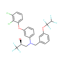 O[C@@H](CN(Cc1cccc(OC(F)(F)C(F)F)c1)c1cccc(Oc2cccc(Cl)c2Cl)c1)C(F)(F)F ZINC000026273856