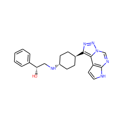 O[C@@H](CN[C@H]1CC[C@H](c2nnn3cnc4[nH]ccc4c23)CC1)c1ccccc1 ZINC001772606219