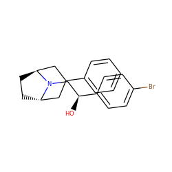 O[C@@H](CN1[C@H]2CC[C@H]1CC(c1ccccc1)C2)c1ccc(Br)cc1 ZINC000100799604