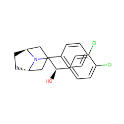 O[C@@H](CN1[C@H]2CC[C@H]1CC(c1ccccc1)C2)c1ccc(Cl)c(Cl)c1 ZINC000100799580