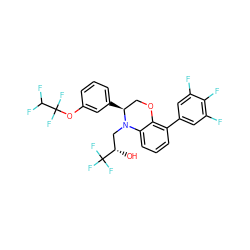 O[C@@H](CN1c2cccc(-c3cc(F)c(F)c(F)c3)c2OC[C@@H]1c1cccc(OC(F)(F)C(F)F)c1)C(F)(F)F ZINC000049762513