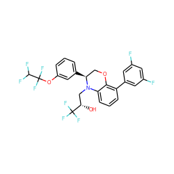 O[C@@H](CN1c2cccc(-c3cc(F)cc(F)c3)c2OC[C@@H]1c1cccc(OC(F)(F)C(F)F)c1)C(F)(F)F ZINC000049762976