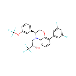 O[C@@H](CN1c2cccc(-c3cc(F)cc(F)c3)c2OC[C@@H]1c1cccc(OC(F)(F)F)c1)C(F)(F)F ZINC000049767463