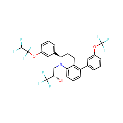 O[C@@H](CN1c2cccc(-c3cccc(OC(F)(F)F)c3)c2CC[C@@H]1c1cccc(OC(F)(F)C(F)F)c1)C(F)(F)F ZINC000042877490