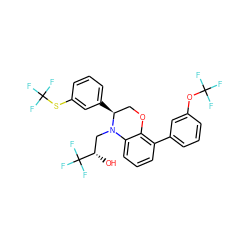 O[C@@H](CN1c2cccc(-c3cccc(OC(F)(F)F)c3)c2OC[C@@H]1c1cccc(SC(F)(F)F)c1)C(F)(F)F ZINC000049762611