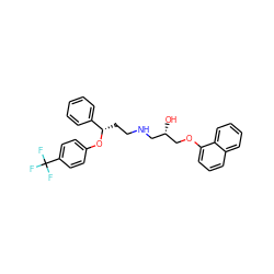 O[C@@H](CNCC[C@H](Oc1ccc(C(F)(F)F)cc1)c1ccccc1)COc1cccc2ccccc12 ZINC000002004806