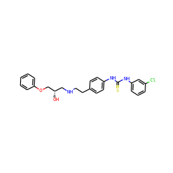 O[C@@H](CNCCc1ccc(NC(=S)Nc2cccc(Cl)c2)cc1)COc1ccccc1 ZINC000043120382