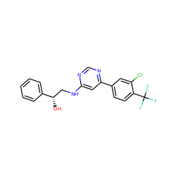 O[C@@H](CNc1cc(-c2ccc(C(F)(F)F)c(Cl)c2)ncn1)c1ccccc1 ZINC000068250837