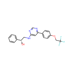 O[C@@H](CNc1cc(-c2ccc(OCC(F)(F)F)cc2)ncn1)c1ccccc1 ZINC000103261298