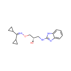 O[C@@H](CNc1nc2ccccc2[nH]1)CON=C(C1CC1)C1CC1 ZINC000011422296