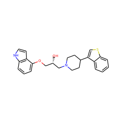 O[C@@H](COc1cccc2[nH]ccc12)CN1CCC(c2csc3ccccc23)CC1 ZINC000026640159