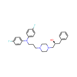 O[C@@H](Cc1ccccc1)CN1CCN(CCCN(c2ccc(F)cc2)c2ccc(F)cc2)CC1 ZINC000040955753