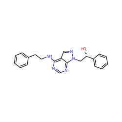 O[C@@H](Cn1ncc2c(NCCc3ccccc3)ncnc21)c1ccccc1 ZINC000013682909