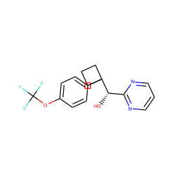 O[C@@H](c1ncccn1)C1(c2ccc(OC(F)(F)F)cc2)CCC1 ZINC000114252466