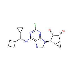 O[C@@H]1[C@H](O)[C@@H]2C[C@@H]2[C@H]1n1cnc2c(N[C@H](C3CCC3)C3CC3)nc(Cl)nc21 ZINC000095557409