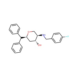 O[C@@H]1C[C@@H](C(c2ccccc2)c2ccccc2)OC[C@H]1NCc1ccc(F)cc1 ZINC000013648548