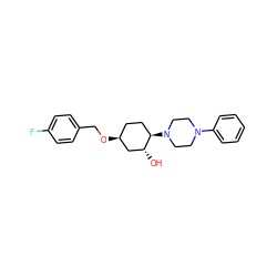 O[C@@H]1C[C@@H](OCc2ccc(F)cc2)CC[C@H]1N1CCN(c2ccccc2)CC1 ZINC000473108572