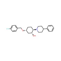 O[C@@H]1C[C@H](OCc2ccc(F)cc2)CC[C@H]1N1CCC(c2ccccc2)CC1 ZINC000040867241