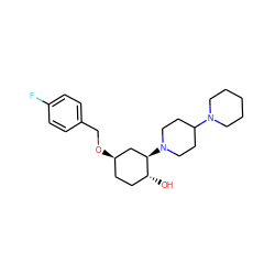 O[C@@H]1CC[C@@H](OCc2ccc(F)cc2)C[C@H]1N1CCC(N2CCCCC2)CC1 ZINC000473107199