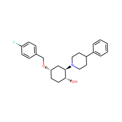 O[C@@H]1CC[C@H](OCc2ccc(F)cc2)C[C@H]1N1CCC(c2ccccc2)CC1 ZINC000038496167