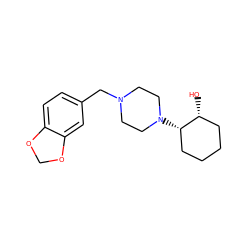 O[C@@H]1CCCC[C@@H]1N1CCN(Cc2ccc3c(c2)OCO3)CC1 ZINC000028239202