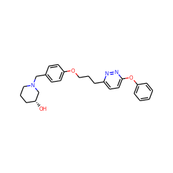 O[C@@H]1CCCN(Cc2ccc(OCCCc3ccc(Oc4ccccc4)nn3)cc2)C1 ZINC000473111388