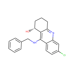 O[C@@H]1CCCc2nc3cc(Cl)ccc3c(NCc3ccccc3)c21 ZINC000014946521