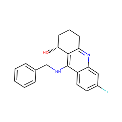 O[C@@H]1CCCc2nc3cc(F)ccc3c(NCc3ccccc3)c21 ZINC000014946525