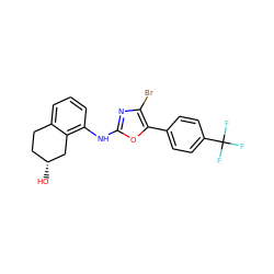 O[C@@H]1CCc2cccc(Nc3nc(Br)c(-c4ccc(C(F)(F)F)cc4)o3)c2C1 ZINC000053296480