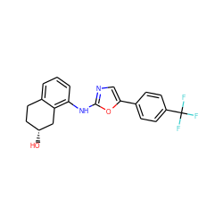 O[C@@H]1CCc2cccc(Nc3ncc(-c4ccc(C(F)(F)F)cc4)o3)c2C1 ZINC000053296127