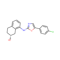 O[C@@H]1CCc2cccc(Nc3ncc(-c4ccc(Cl)cc4)o3)c2C1 ZINC000053230083