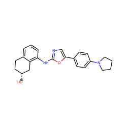 O[C@@H]1CCc2cccc(Nc3ncc(-c4ccc(N5CCCC5)cc4)o3)c2C1 ZINC000053226414