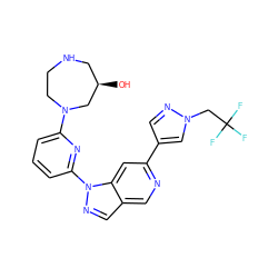 O[C@@H]1CNCCN(c2cccc(-n3ncc4cnc(-c5cnn(CC(F)(F)F)c5)cc43)n2)C1 ZINC000211053621