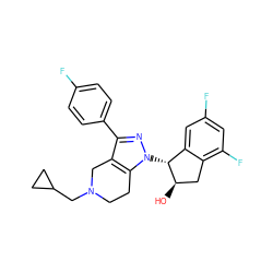 O[C@@H]1Cc2c(F)cc(F)cc2[C@H]1n1nc(-c2ccc(F)cc2)c2c1CCN(CC1CC1)C2 ZINC000217901258