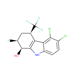 O[C@@H]1c2[nH]c3ccc(Cl)c(Cl)c3c2[C@H](C(F)(F)F)C[C@@H]1F ZINC000261145050