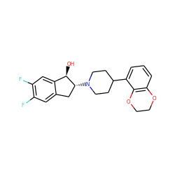 O[C@@H]1c2cc(F)c(F)cc2C[C@H]1N1CCC(c2cccc3c2OCCO3)CC1 ZINC000013471804