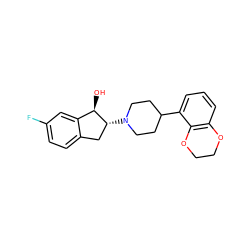 O[C@@H]1c2cc(F)ccc2C[C@H]1N1CCC(c2cccc3c2OCCO3)CC1 ZINC000013471796