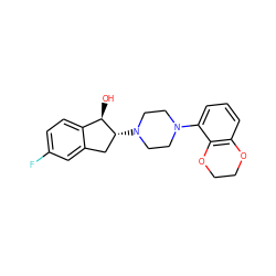 O[C@@H]1c2ccc(F)cc2C[C@H]1N1CCN(c2cccc3c2OCCO3)CC1 ZINC000013471784