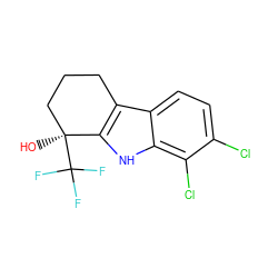 O[C@]1(C(F)(F)F)CCCc2c1[nH]c1c(Cl)c(Cl)ccc21 ZINC000118718599