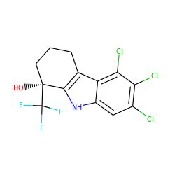 O[C@]1(C(F)(F)F)CCCc2c1[nH]c1cc(Cl)c(Cl)c(Cl)c21 ZINC000118719610