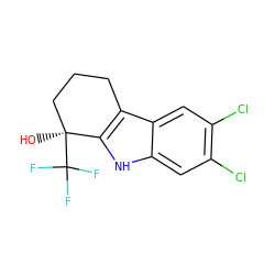 O[C@]1(C(F)(F)F)CCCc2c1[nH]c1cc(Cl)c(Cl)cc21 ZINC000064549997