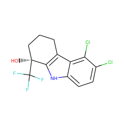 O[C@]1(C(F)(F)F)CCCc2c1[nH]c1ccc(Cl)c(Cl)c21 ZINC000064549999