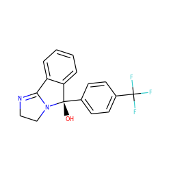 O[C@]1(c2ccc(C(F)(F)F)cc2)c2ccccc2C2=NCCN21 ZINC000003614431