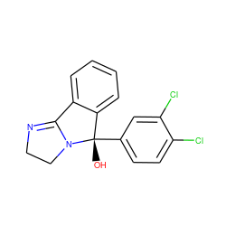 O[C@]1(c2ccc(Cl)c(Cl)c2)c2ccccc2C2=NCCN21 ZINC000003614841