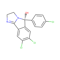 O[C@]1(c2ccc(Cl)cc2)c2cc(Cl)c(Cl)cc2C2=NCCN21 ZINC000013491092