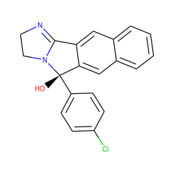 O[C@]1(c2ccc(Cl)cc2)c2cc3ccccc3cc2C2=NCCN21 ZINC000013491116