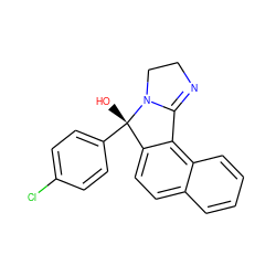 O[C@]1(c2ccc(Cl)cc2)c2ccc3ccccc3c2C2=NCCN21 ZINC000013491118