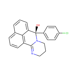 O[C@]1(c2ccc(Cl)cc2)c2cccc3cccc(c23)C2=NCCCN21 ZINC000027409596