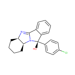 O[C@]1(c2ccc(Cl)cc2)c2ccccc2C2=N[C@@H]3CCCC[C@@H]3N21 ZINC000013491110