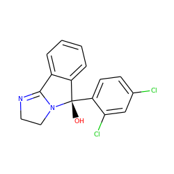 O[C@]1(c2ccc(Cl)cc2Cl)c2ccccc2C2=NCCN21 ZINC000013760555